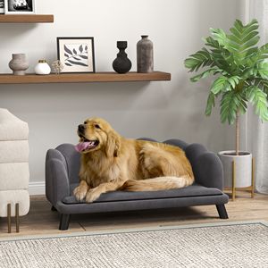 Charcoal Gray XL Pet Sofa for Medium and <b>Large</b> Dogs Comfortable Couch with Foam Cushioning and Extra <b>Pillow</b> for Autumn Season - Product Image 2