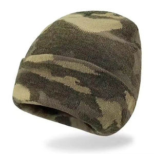Customized Distressed Bows & Camouflage <b>Pattern</b> <b>Knitted</b> Beanies <b>for</b> Unisex High Quality Street Winter Beanie jacquard - Product Image 3