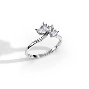 Bague en diamant taille marquise platine unisexe, style de luxe pour fiançailles, pierre cultivée en laboratoire certifiée IGI - Product Image 3