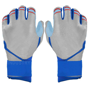 Gants de frappe personnalisés en cuir véritable imperméable à doigts fendus pour baseball/softball avec manchette longue - Product Image 2
