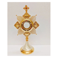 Monstrance exclusive en laiton poli à la main, monstrance chrétienne pour la salle de culte, les services religieux et les cérémonies.