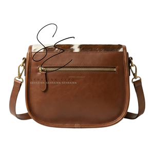 Bolso de mano de cuero genuino marrón estilo western con pelo, bandolera de piel de vaca hecha a mano, bolso bohemio de vaquera, bolso tipo silla de montar para mujer - Product Image 4