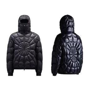 Men Glossy Spider Web Puffer Jacket Hooded Winter Warm Shiny <b>Bubble</b> <b>Coat</b> Thick Padded Outerwear Custom Wholesale Parka Jacket - Product Image 2