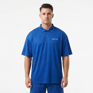 Polo T-shirt Homme Grande Taille Manches Courtes Qualité Supérieure Décontracté Épaules Tombantes Vente en Gros - Product Image 1