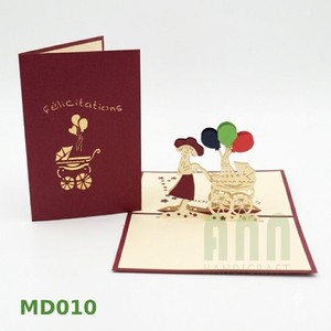 Cartes de vœux 3D traditionnelles faites à la main en papier plié, souvenirs pour la fête des mères, la Saint-Valentin, la fête des pères, les baby showers et les anniversaires - Product Image 5