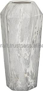 Jarrón de Resina Ecológico Hecho a Mano, Textura de Mármol Blanco, Patrón de Remolino Acuático, para Decoración Moderna del Hogar, Restaurantes y Hoteles - Product Image 5