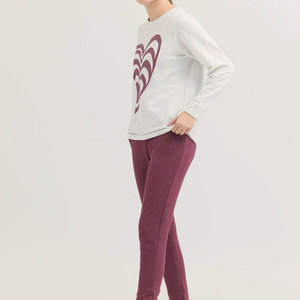 Fashion Women's Casual Long Sleeve Crew Neck Sweatshirt Breathable Cotton/Bamboo Fiber Eco-Friendly Front Print Pullover - Product Image 4