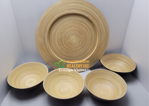 8 assiettes en bambou 100% naturelles faites à la main, plateau, LOGO personnalisé - Product Image 6