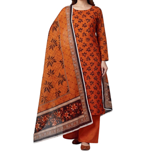 Robes de cérémonie traditionnelles de luxe pour femmes, conçues par des designers pakistanais, en tissu lawn brodé, ensemble shalwar kameez 3 pièces - Product Image 1