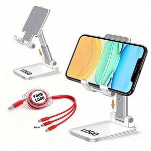 Logo Gift Wholesale Adjustable Portable Foldable <b>Desktop</b> <b>Stand</b> Mobile Holder for All Phone - Product Image 1