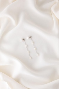Boucles d'oreilles pendantes longues en argent sterling plaqué or avec perles, mignonnes, pour mariée, clous d'oreilles pour mariage, anniversaire, fête, bijoux - Product Image 6