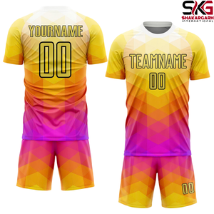 Custom Volleyball Uniform Set Quick Dry Soccer Jersey Teamwear Kit Purple Yellow Printed Sports Dress - Product Image 4