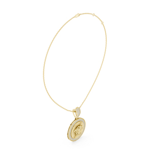 Collier pendentif pièce de monnaie en or jaune 14 carats pour femme, bijoux d'inspiration chrétienne, à porter au quotidien - Product Image 2
