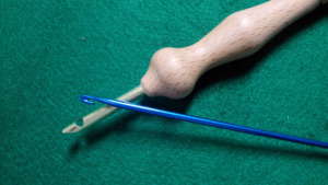 AA0269 Wood Handle Punch <b>Needle</b> with <b>threader</b>|Wooden Punch <b>Needle</b> Craft Tool With Metal Tip For Handmade Crochet Projects - Product Image 4