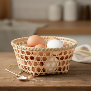 Sustainable Eco-friendly handmade <b>bamboo</b> <b>basket</b> durable natural woven storage <b>basket</b> for home kitchen fruit storage sustainable - Product Image 3