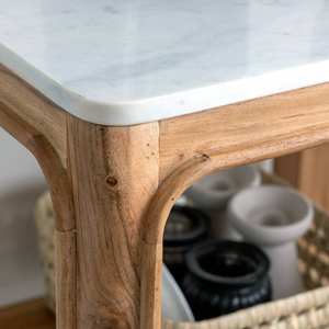 Estante Vandana Optima Aureo en madera de acacia y mármol Emyr - Product Image 2