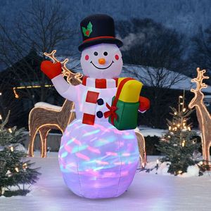 Pupazzo di Neve Gonfiabile Alto 1,5 Metri con Luci LED Colorate Integrate per Decorazioni Natalizie da Esterno - Product Image 4