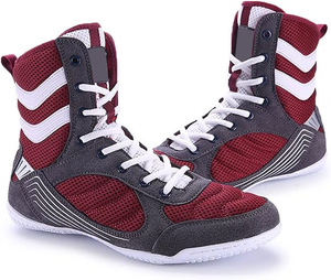 Zapatos de Lucha Libre y Levantamiento de Pesas para Entrenamiento en Interiores con Logotipo Personalizado, Antideslizantes, Transpirables, Parte Superior de Cuero Genuino, Suela de PU, para Verano - Product Image 4