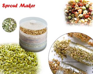 Recipiente de germinación de semillas de plástico de 3 niveles con tapa, contenedor manual para germinación de semillas, kit de germinación con tapa de acero inoxidable. - Product Image 2