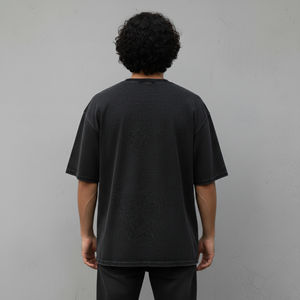 เสื้อยืดผู้ชายแฟชั่นใหม่ทรงโอเวอร์ไซส์ พิมพ์ลายโลโก้ด้วยเทคนิค DTF คอกลม แขนสั้น ผ้าฝ้าย 100% ไซส์พลัส - Product Image 2