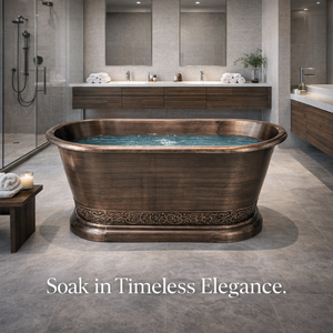 Premium <b>Copper</b> <b>Sheet</b> Bath Tub with Handcrafted Vintage Finish Luxury Freestanding Bathtub for Timeless Spa Inspired Bathroom - Product Image 4