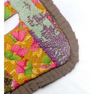 Sac messager en patchwork brodé Suzani en coton fait main, fermeture magnétique, volants, mode, fête, cosmétiques, cadeaux pour femmes - Product Image 5