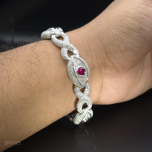 Ruby Eyes <b>Infinity</b> Link <b>Bracelet</b> VVS1 Moissanite Iced Out Link <b>Bracelet</b> Hip Hop Billing Jewelry Good Luck Protection <b>Bracelets</b> - Product Image 4