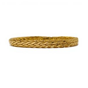 Pulsera de cadena trenzada gruesa de oro macizo de 22 quilates, estilo Delhi, joyería fina para hombre, regalo de lujo para aniversario de bodas - Product Image 1