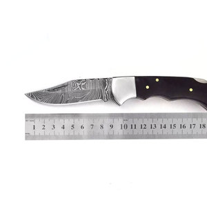 Handmade Damascus Steel Folding Pocket Knife Patterned Steel Outdoor Travel Knife <b>Camping</b> Hiking Fishing Everyday Utility <b>Tool</b> - Product Image 1