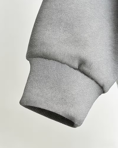 Women's Gray Crewneck Sweatshirt Long Sleeve Casual Fleece Solid Color Polyester/Cotton Eco-Friendly Winter Wear - Product Image 6