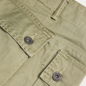 <b>Men's</b> Cargo Pants <b>Herringbone</b> Cotton Vintage Multi Pocket Drawstring Hem Custom Workwear Bottom Streetwear Premium OEM - Product Image 5