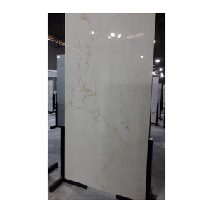 กระเบื้องพอร์ซเลนออนิกซ์สีครีมไอวอรี่แผ่นใหญ่ ขนาด 120x240 ซม. 120x320 ซม. 160x320 ซม. ผิวมันเงาหรูหรา ลายเส้นสีทอง - Product Image 1