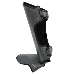 Espinilleras de Cuero PU Negro con Cierre de Velcro para Protección Deportiva en Adultos, Ligeras, para Uso en Todas las Estaciones - Product Image 2