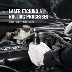 Set di 12 Chiavi a Bussola a Impatto da 3/8'' con Attacco Piatto SAE da 5/16''-1'' per Riparazioni Auto, in Acciaio Legato Cr-Mo a 6 Punte, Facili da Leggere - Product Image 5