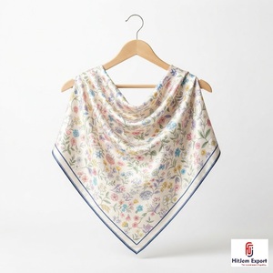 Premium Printed Short <b>Scarf</b> Fabric Custom Branding OEM ODM White Label Textile Manufacturer Fashion Accessories Export Supplier - Product Image 3