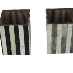 High Quality Art Deco Desktop Pen Holder Bone Inlay <b>Square</b> Pattern <b>Adjustable</b> Multi-piece Package Office Supplies Calendars - Product Image 1