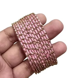 Purple Gold Plated <b>Beaded</b> Wrap Bracelet Alloy Classic Style Unisex Jewelry Metal <b>Thread</b> Bangle - Product Image 3