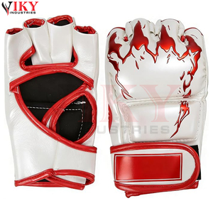 Guantes de Sparring MMA con Diseño de Llama Blanca y Roja, Novedad en Equipo de Artes Marciales con Palma Abierta, con Etiqueta Privada - Product Image 1