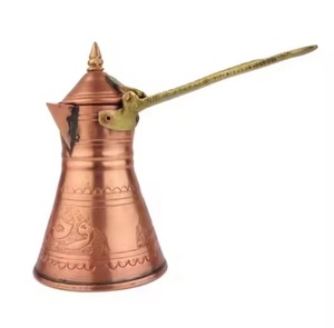 Nueva cafetera turca de cobre, forma redonda, diseño tradicional, mango largo, percolador, utensilios para café y té - Product Image 1