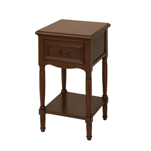 Classic Wooden Nightstand with Drawer and Bottom Shelf, Solid Wood Side Table for Bedroom Living Room Furniture - Product Image 2