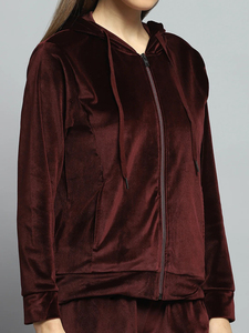 Conjunto Deportivo de 2 Piezas de Terciopelo 100% Algodón, Personalizado al por Mayor, Cortavientos, Transpirable, con Capucha, para Mujer, Invierno, Ecológico - Product Image 6