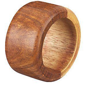 Anneaux de serviette en bois au design indien durable pour mariages, forme ronde, largeur personnalisable - Product Image 5