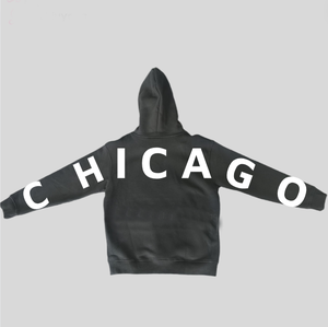 Sweat à capuche noir épais 480 GSM en molleton lourd, impression intégrale au dos, unisexe, streetwear, pull-over, logo personnalisé, sweat à capuche uni de qualité supérieure - Product Image 1