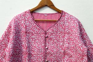 Nueva llegada de algodón hecho a mano chaqueta Kantha indio hecho a mano parche trabajo abrigos Boho chaqueta acolchada para mujer - Product Image 4