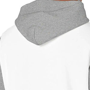 Mens White <b>Grey</b> Color Block <b>Hoodie</b> Custom Logo Pullover Streetwear Sweatshirt Manufacturer Custom Color Block <b>Hoodie</b> Mens Pullov - Product Image 2