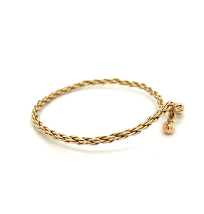 14K <b>Solid</b> <b>Gold</b> Plated Rope Chain Bracelet <b>Bangle</b> Alloy Cuff Bracelet Twisted Rope Design Classic Unisex Jewelry - Product Image 2