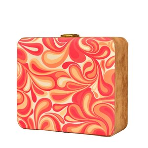 <b>Orange</b> Abstract Print <b>Clutch</b> <b>Bag</b> for Women and Travel Use - Product Image 2