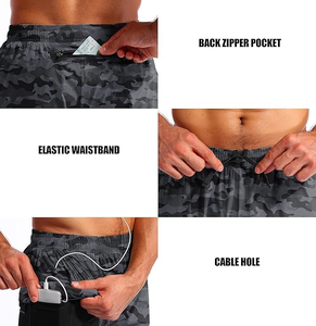 Shorts de sport pour homme en polyester respirant, tissé, avec cordon de serrage, pour la chasse, la randonnée, la gym, l'entraînement, la course, le yoga, style urbain, été - Product Image 5
