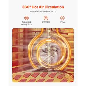 Máquina deshidratadora de alimentos rotativa de acero inoxidable de 12 bandejas de 800W para secado desigual y de frutas - Product Image 2