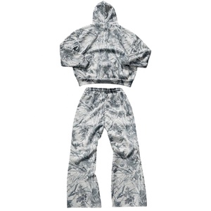 Premium Winter Solid Oversized Streetwear Sweatsuit Heavyweight Hoodie Jogger Set Eco-Friendly Custom Colors Anti-Bacterial - Product Image 2